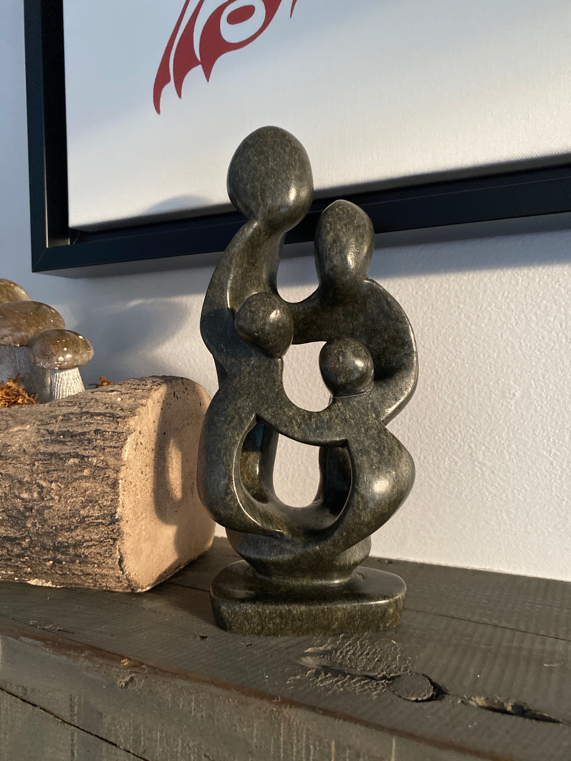 Family of 4 stone sculpture