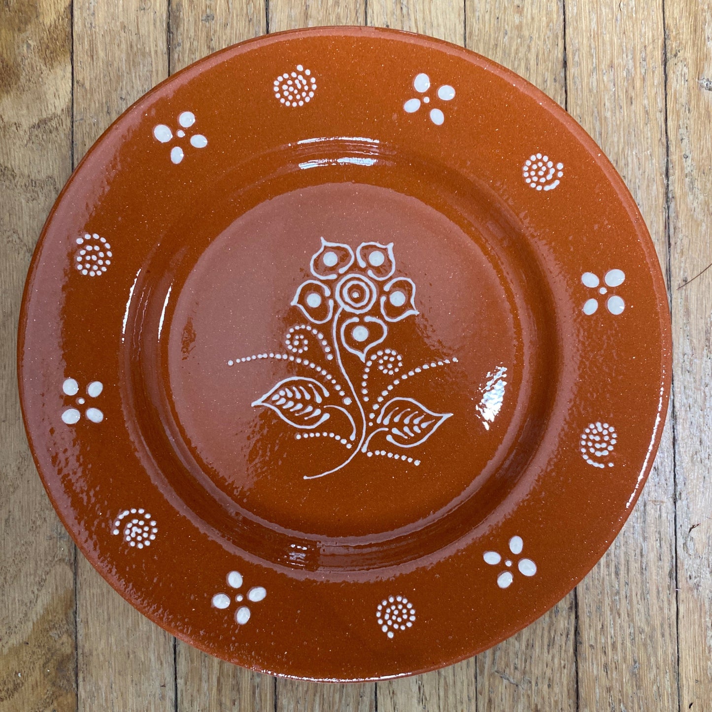 Traditional Portuguese Clay Dessert Plate – Hand Painted 23cm (9")
