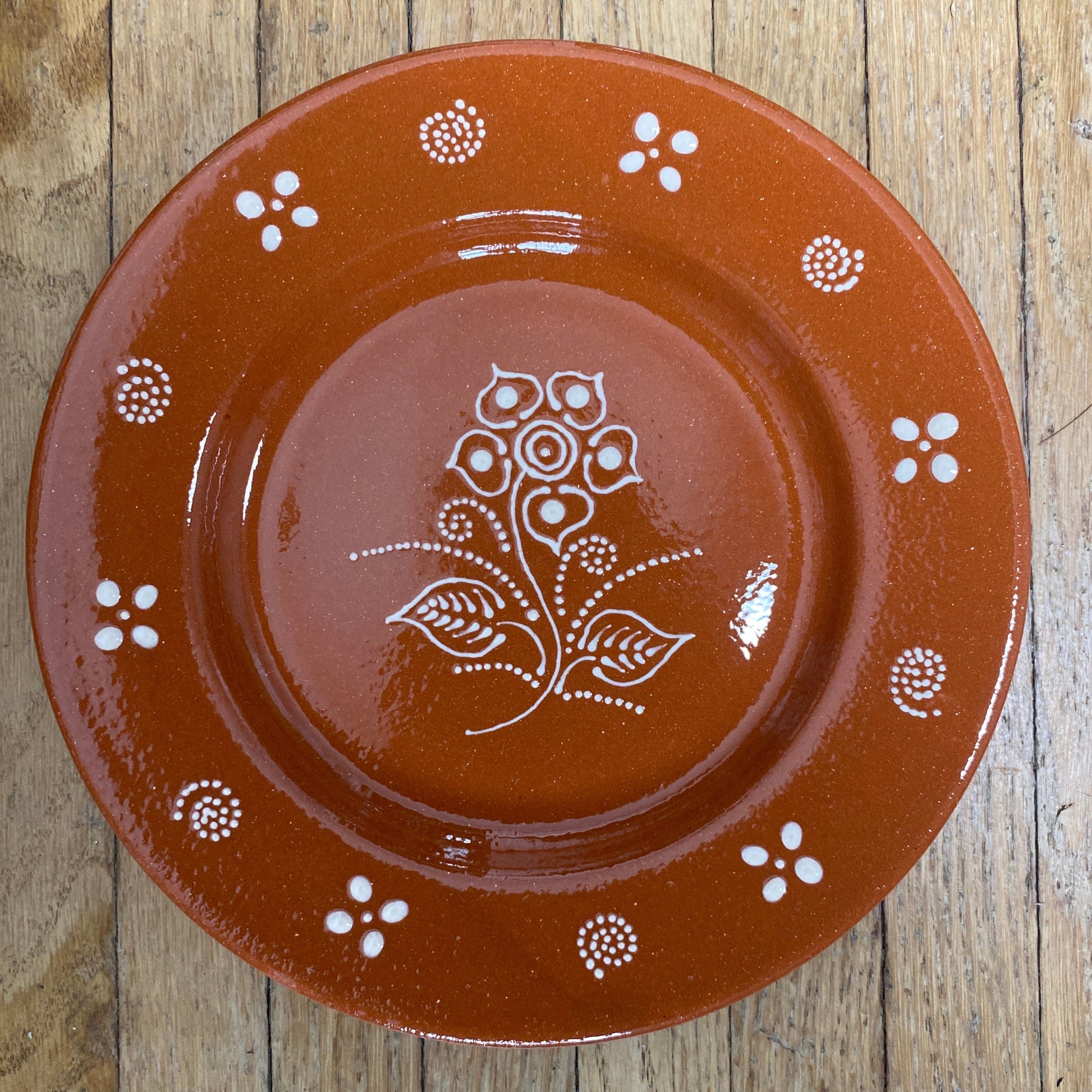 Traditional Portuguese Clay Dessert Plate – Hand Painted 23cm (9")