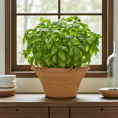 Vasiliko Pot – Traditional Handcrafted Cretan Terracotta Basil Planter