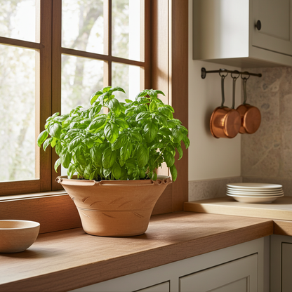Vasiliko Pot – Traditional Handcrafted Cretan Terracotta Basil Planter