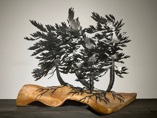Cathy mark windswept trees on wood