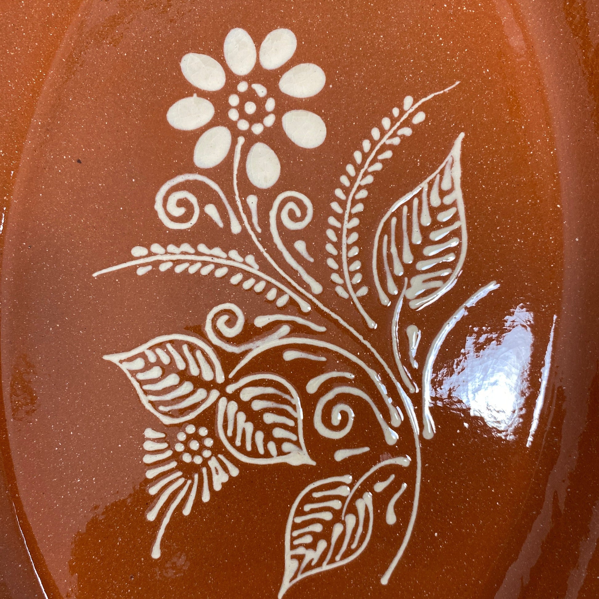 Traditional Clay Oval Tray 13.5 x 9.5” – Hand-Painted Portuguese Terracotta