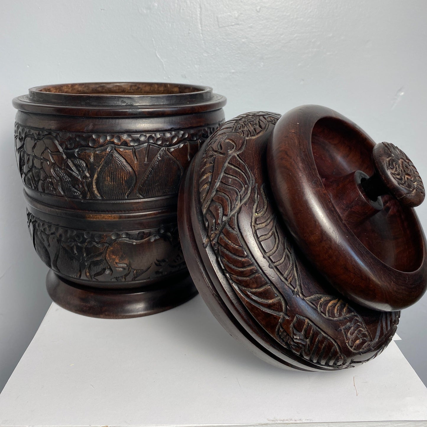 Ebony wood Storage Jar
