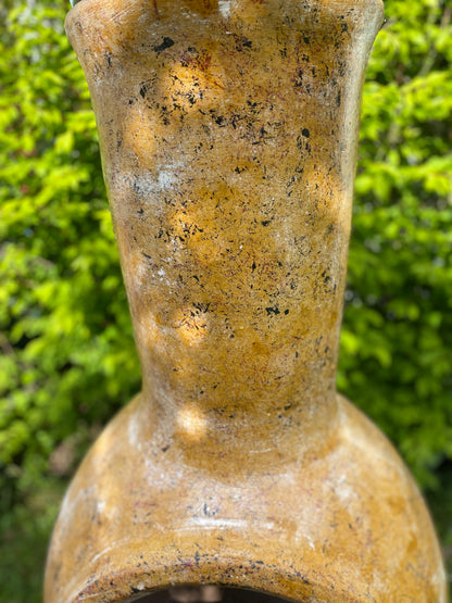 Yellowish-brown Chiminea Large — Made in Mexico top view