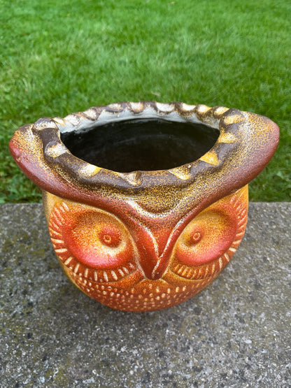 Mexican clay owl planters