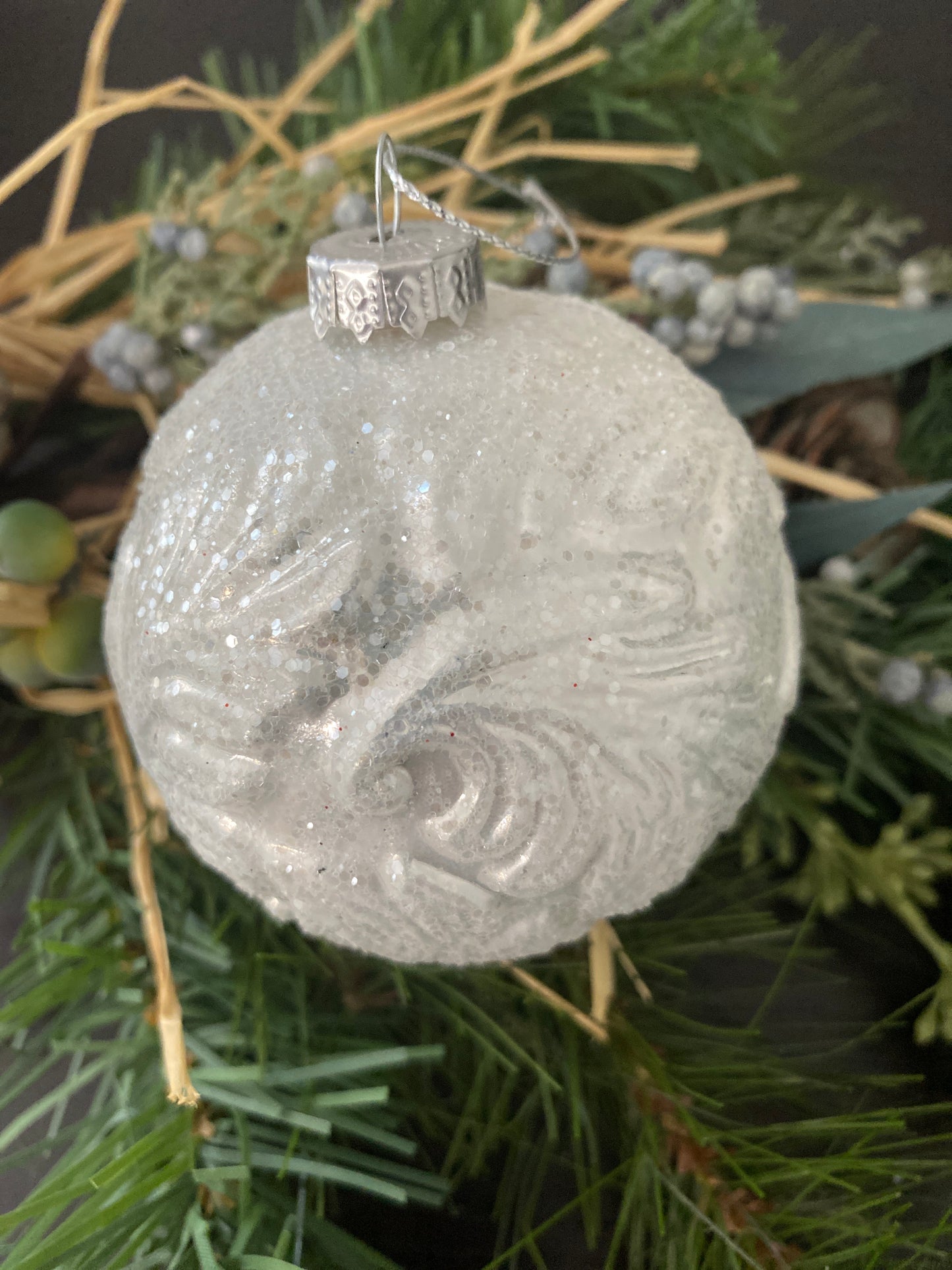 White Glitter Tree Ornament