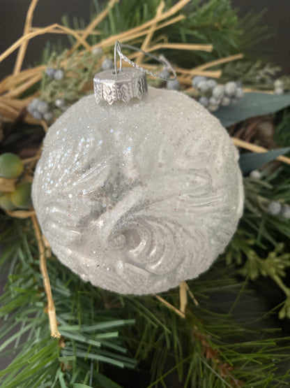 White Glitter Tree Ornament