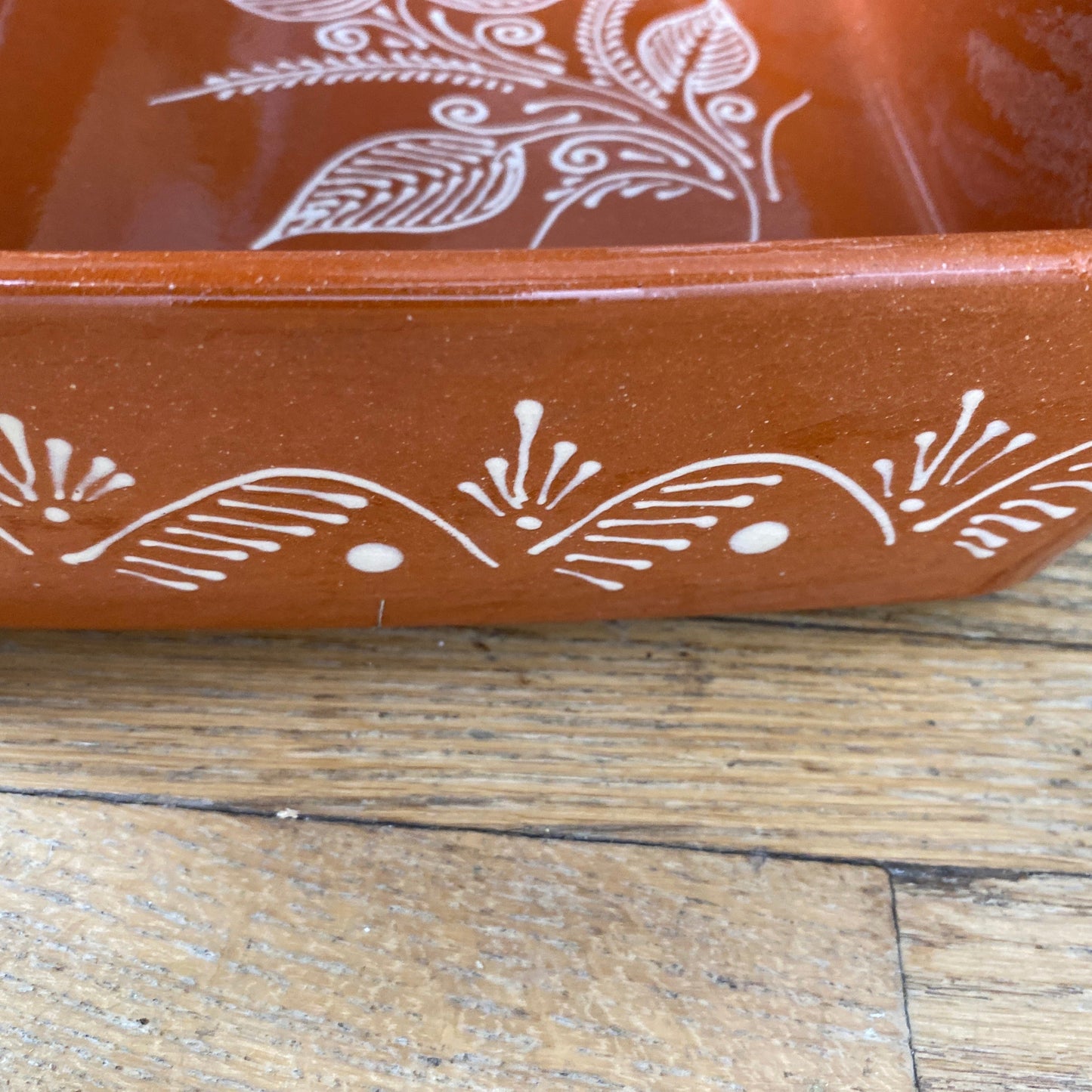 Traditional Rectangular Clay Baker 13x9.5” – Hand-Painted Portuguese Terracotta