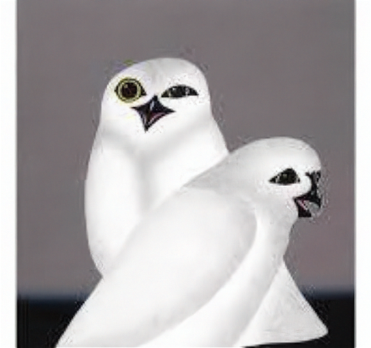 Unnuarsiut Uppiik (Night Owls) – Art Card by Kananginak Pootoogook