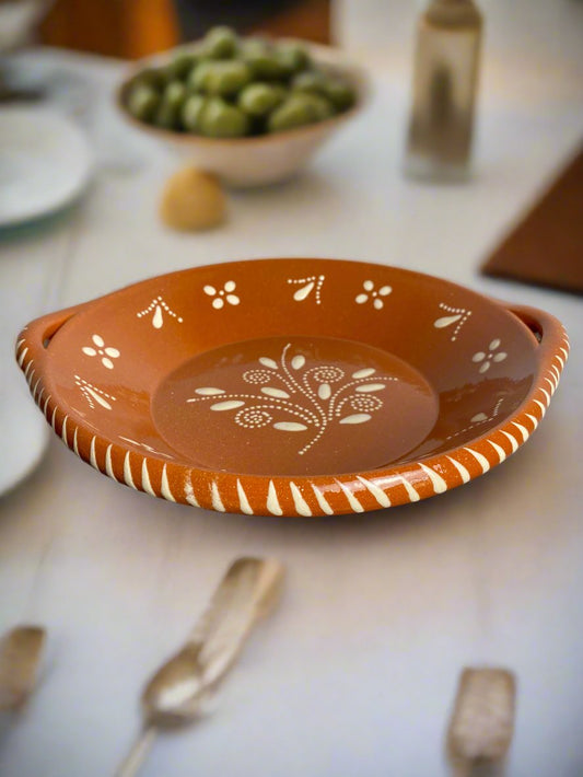 Traditional Portuguese Clay Bife A Casa Plate