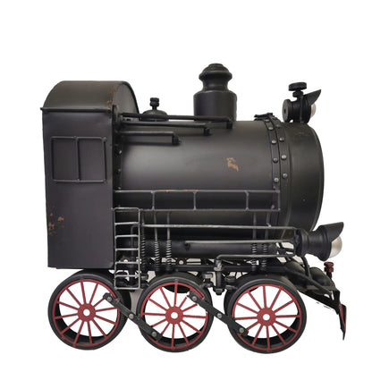 Distressed Locomotive Wall Clock with 6 Wheels