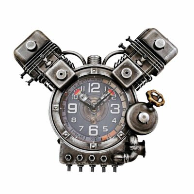 V Shape Motorcycle Engine Wall Clock