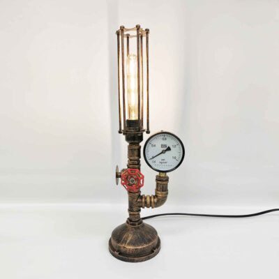 Industrial Table Lamp with Valve