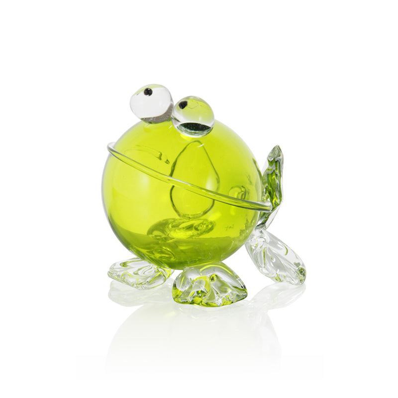 Frog - Hand Blown - Green - Clear