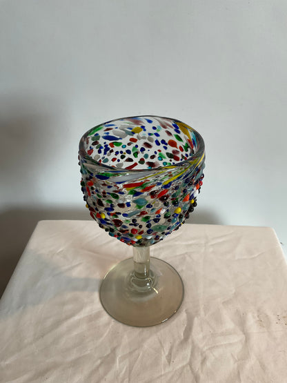 Speckled wine Glasses - Handblown in Mexico