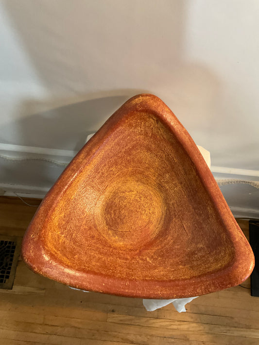 Triangle shaped Clay Bowl - Light Brown
