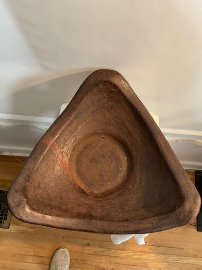 Triangle shaped Clay Bowl - Dark Brown