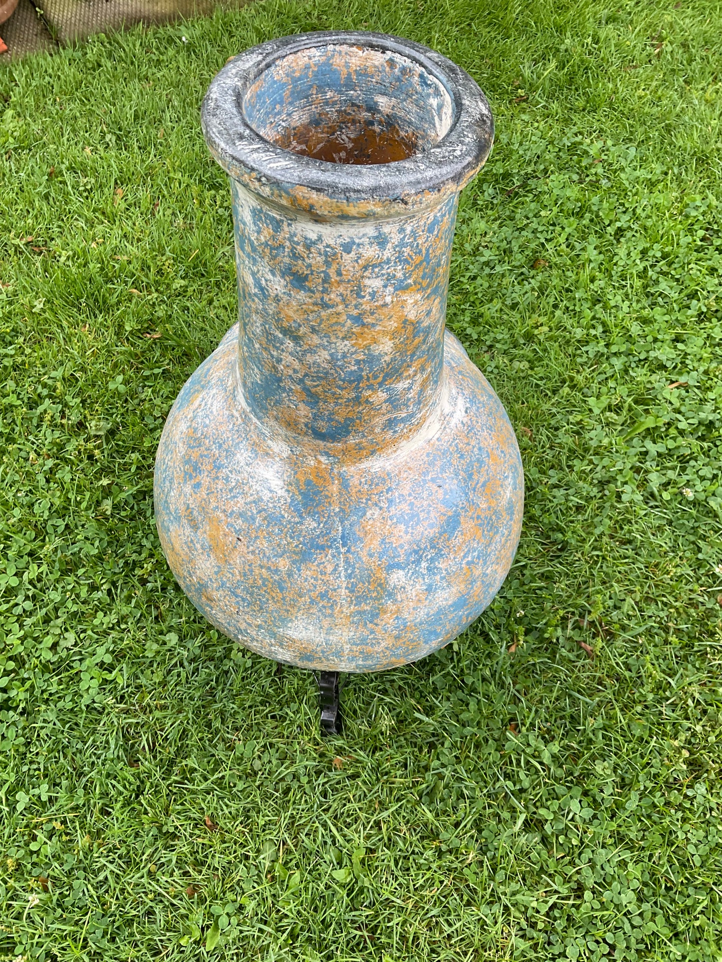 Chiminea Small - Light Blue and Brown