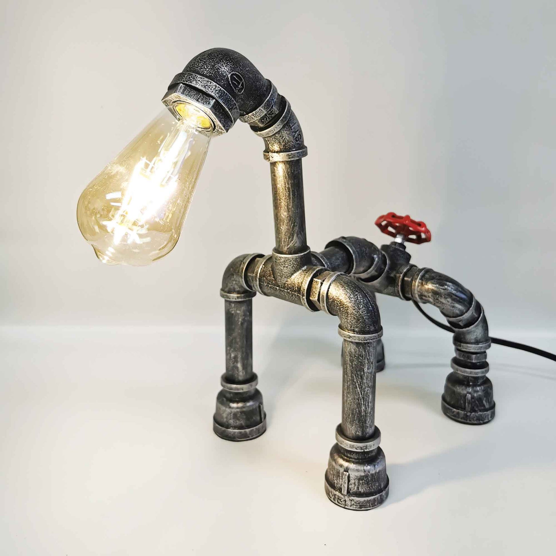 Steampunk dog table lamp