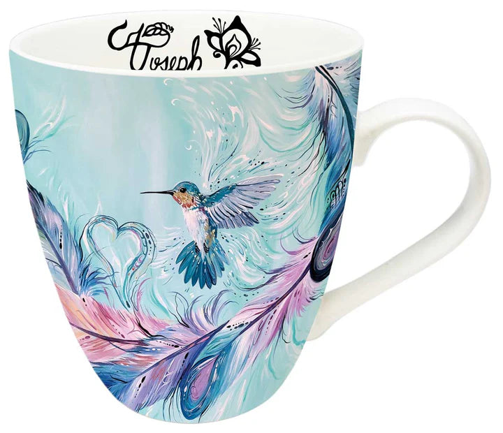 Hummingbird Feathers Mug - Artist Carla Joseph