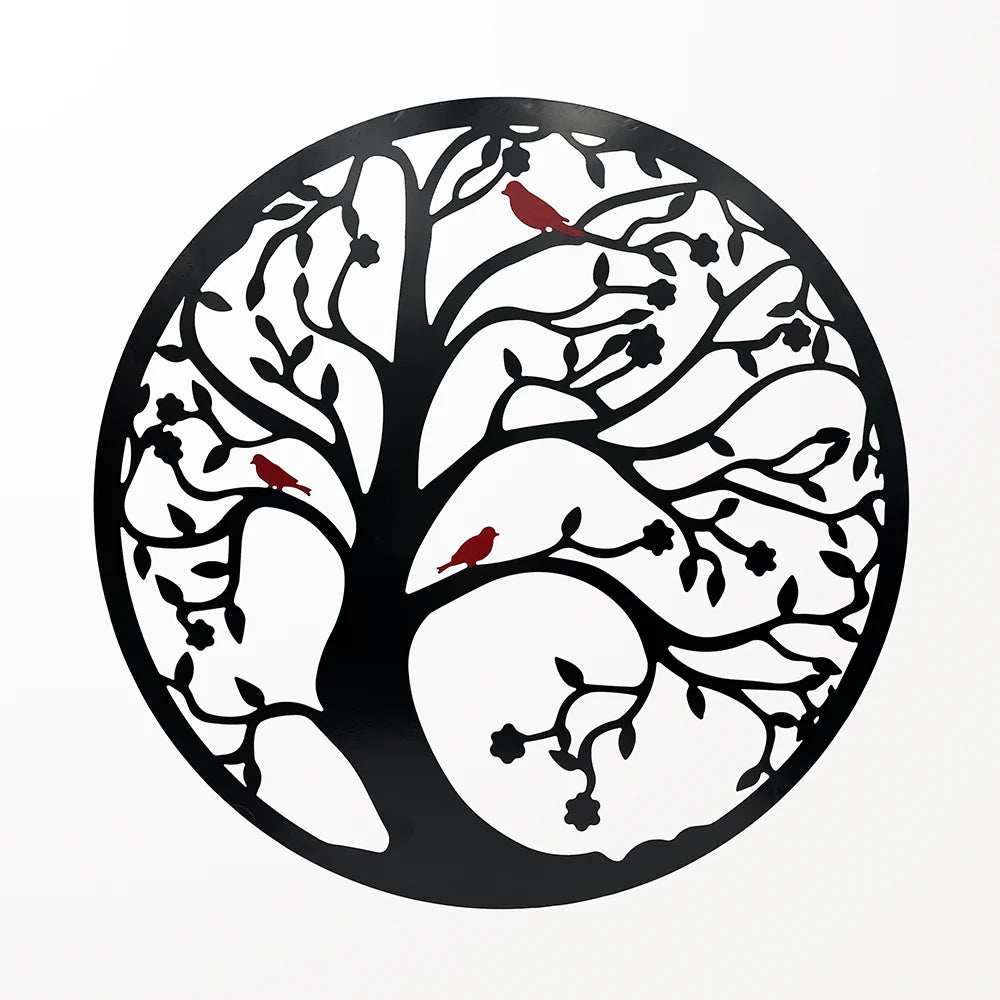 Leaning Tree of Life with Cardinals