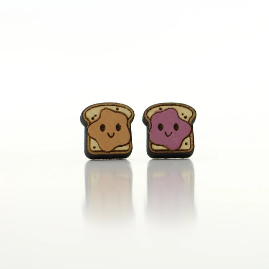 Peanut Butter and Jelly Toast Earrings