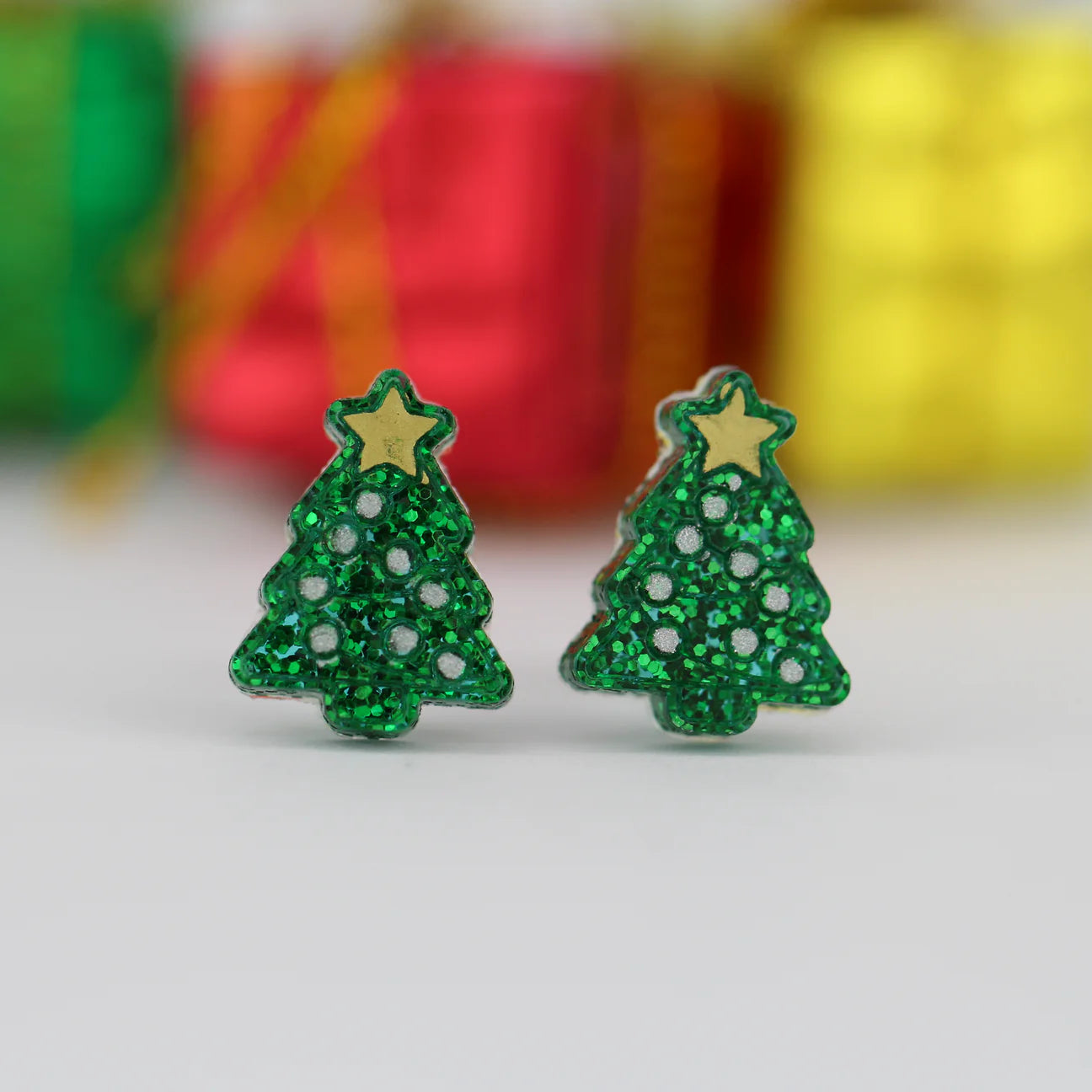 Sparkly Christmas Tree Earrings