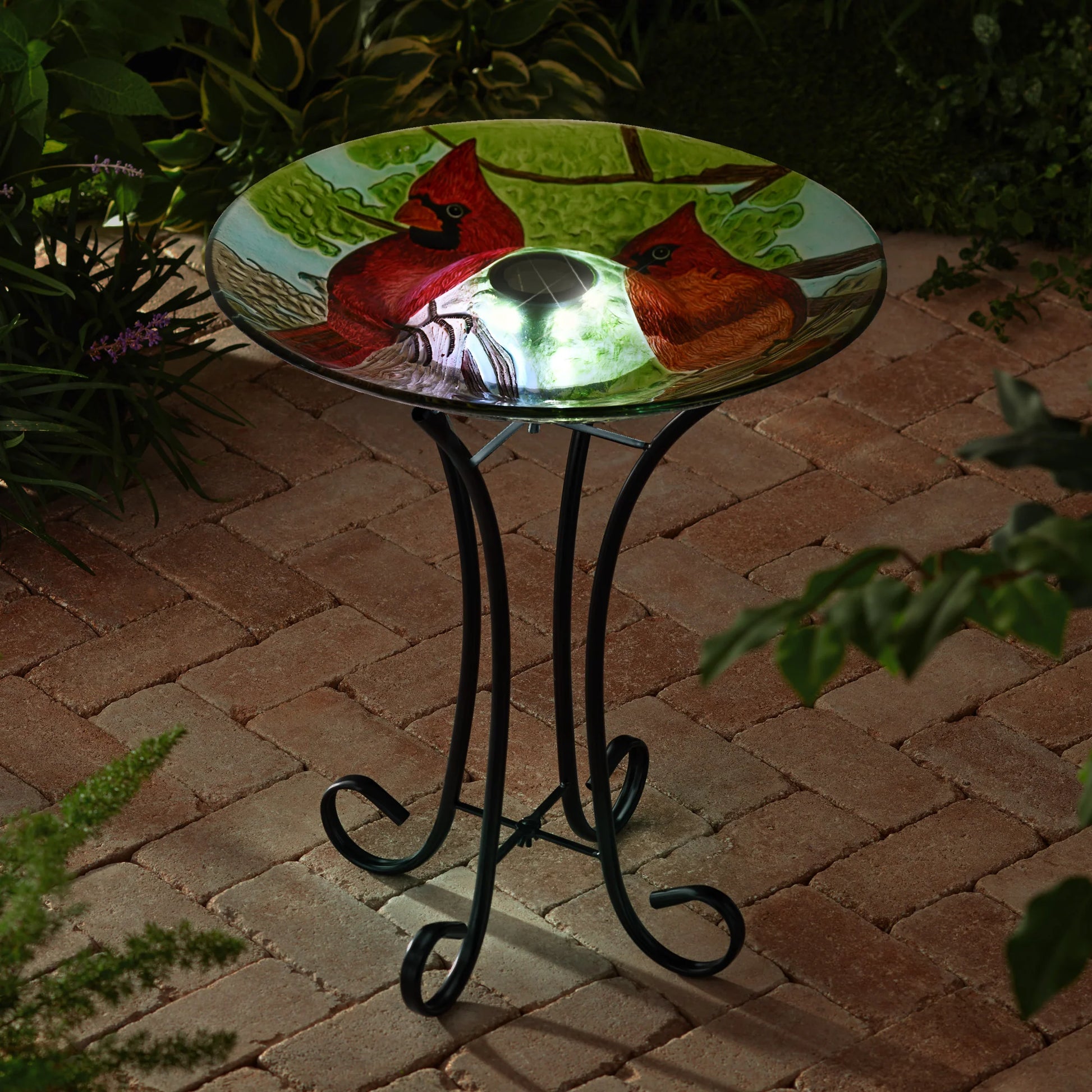 Solar bird bath