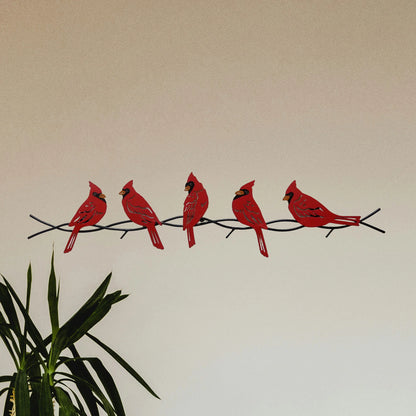 Cardinals metal wall decor
