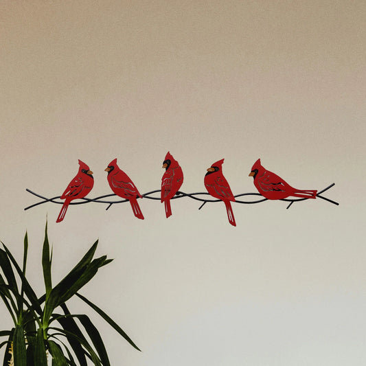 Cardinals metal wall decor