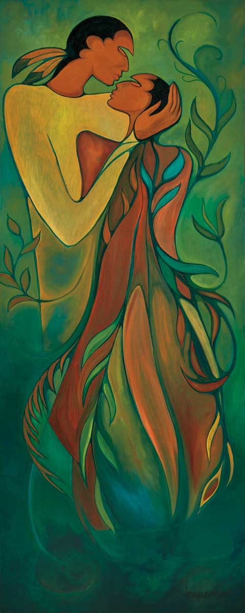 Mother Nature and mankind art card