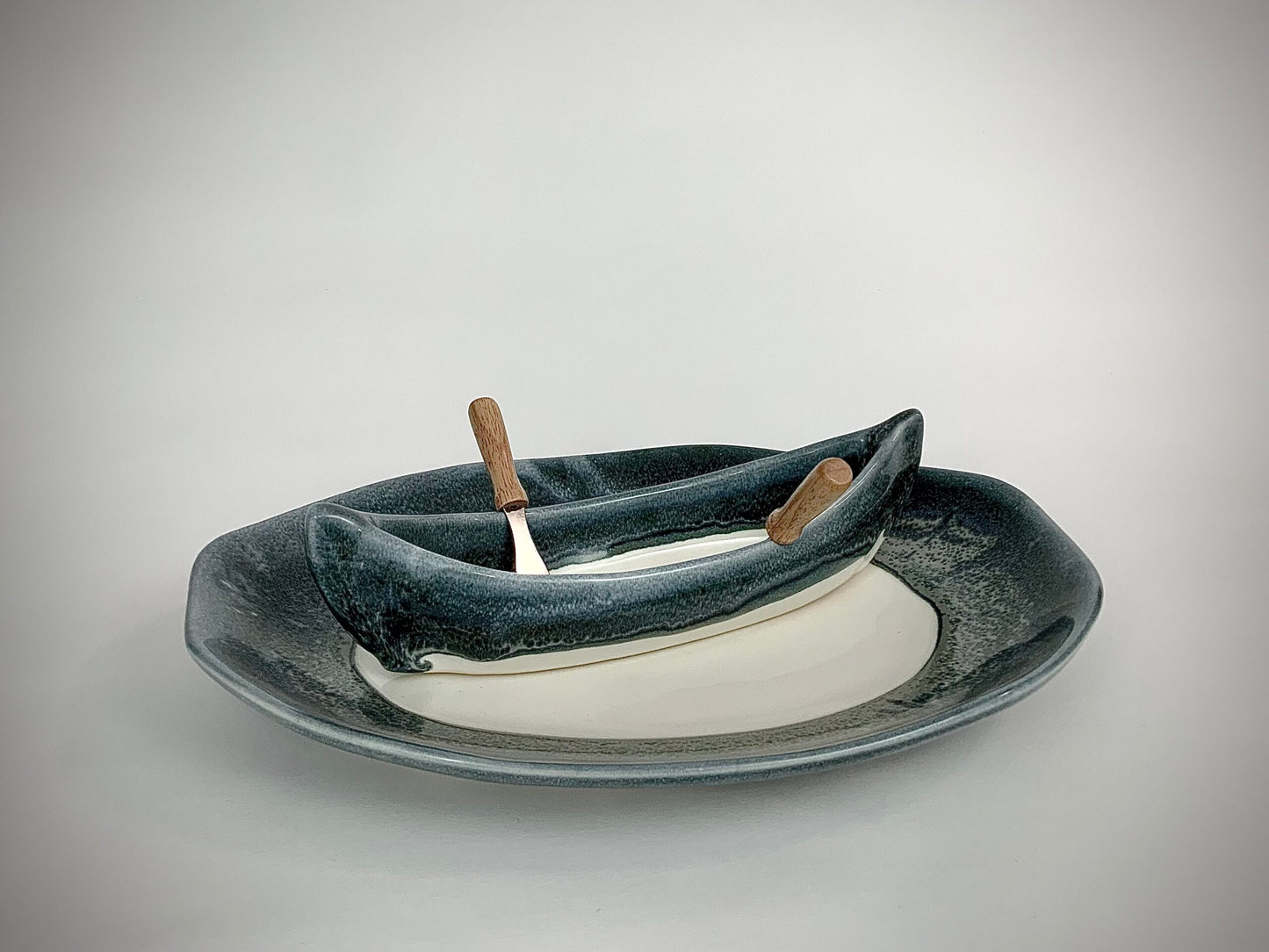Canoe on a Lake Dip Set - Canadian Made Pottery