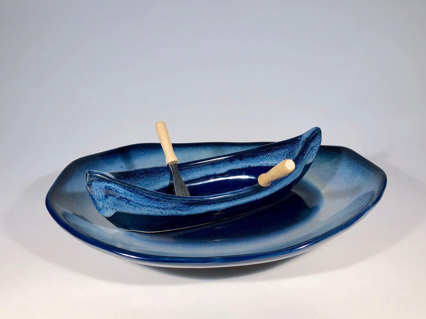 Canoe on a Lake Dip Set - Canadian Made Pottery