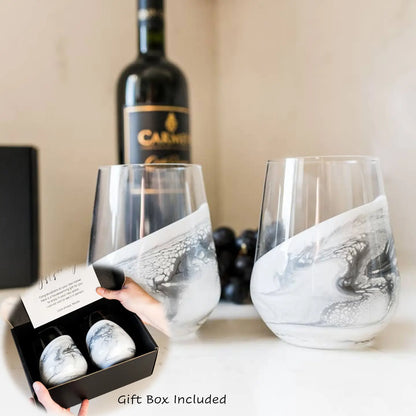 15 oz Wine Glasses – Handcrafted Functional Art (Set of 2)