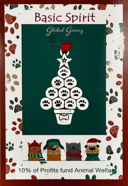 Paw Print Tree Global Animal Welfare Ornament