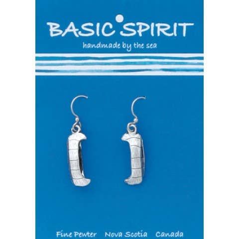 Pewter canoe earrings