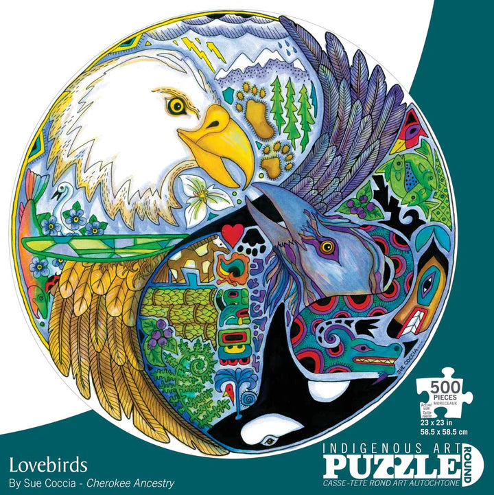 500 piece Lovebirds puzzle by Sue Coccia