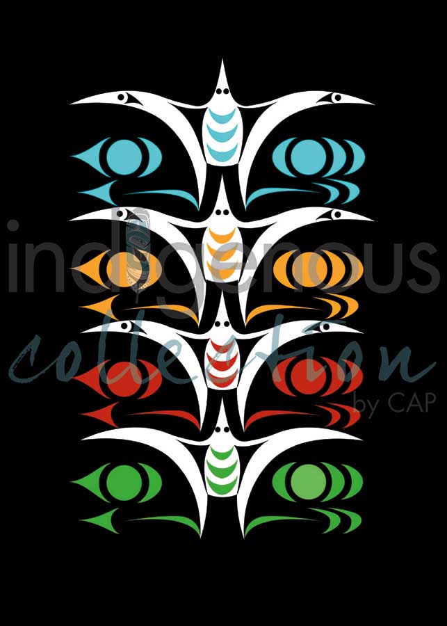 Seagulls in Flight Art Card - Artist Zac George Skokaylem