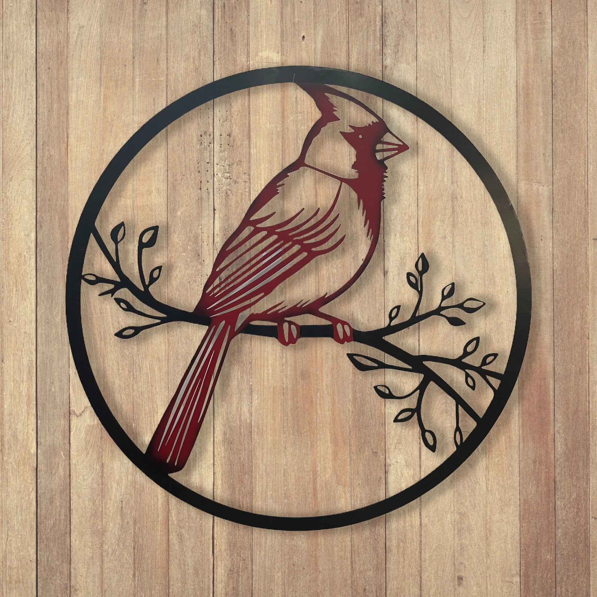Metal cardinal wall decor