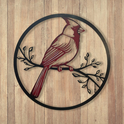 Metal cardinal wall decor