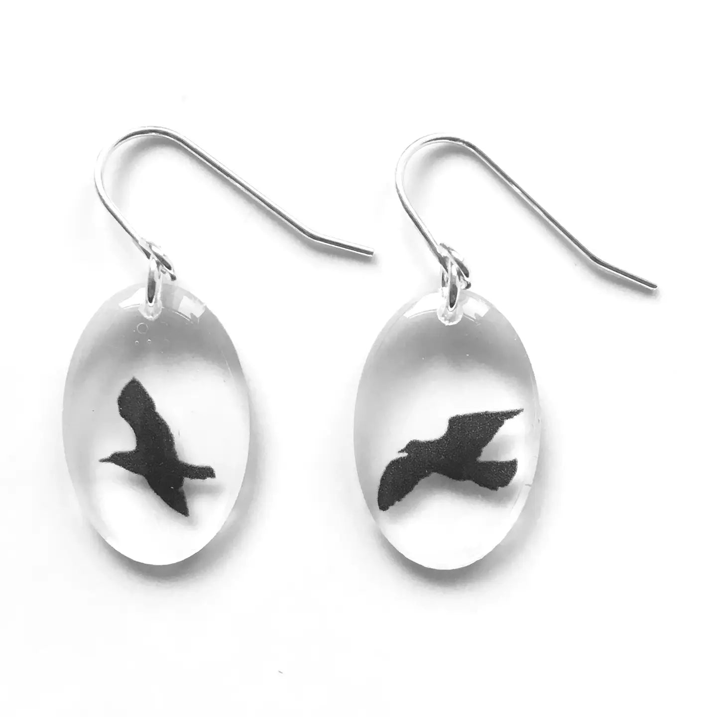 Small Oval Bird Earrings