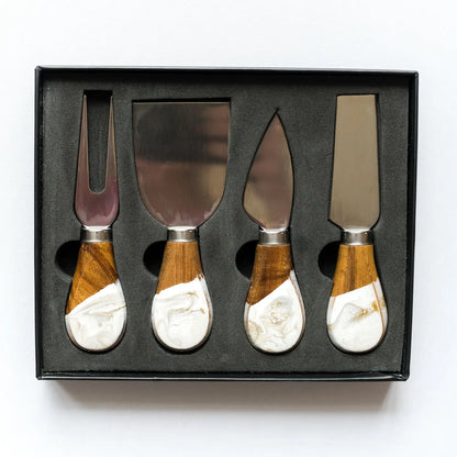 Resin Coated Cheese Knife Set - Set of 4