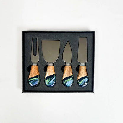 Resin Coated Cheese Knife Set - Set of 4