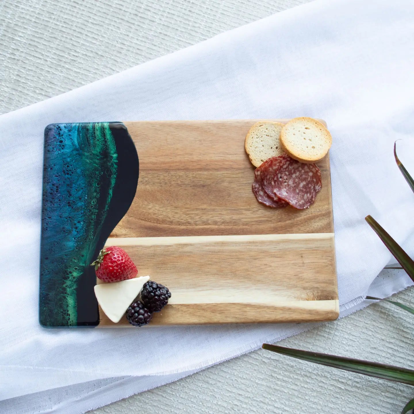 Wood Resin Date Night Cheese Charcuterie Board
