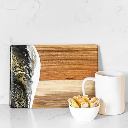 Wood Resin Date Night Cheese Charcuterie Board