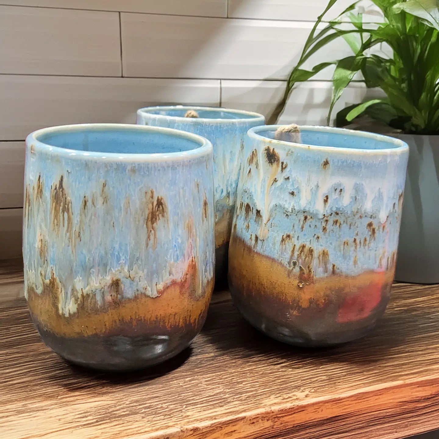 Handmade pottery wine mug
