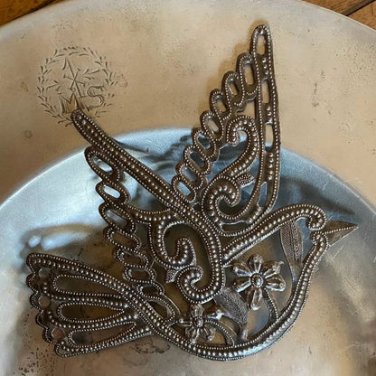 Haitian metal dove wall decor