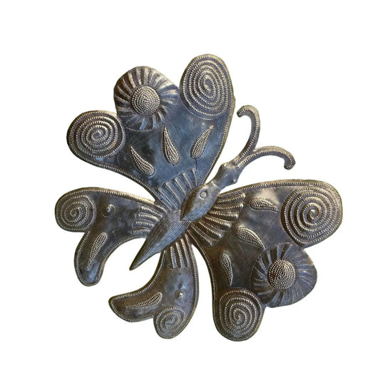Haitian metal butterfly wall decor
