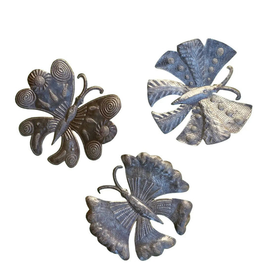 Haitian metal butterfly wall decor